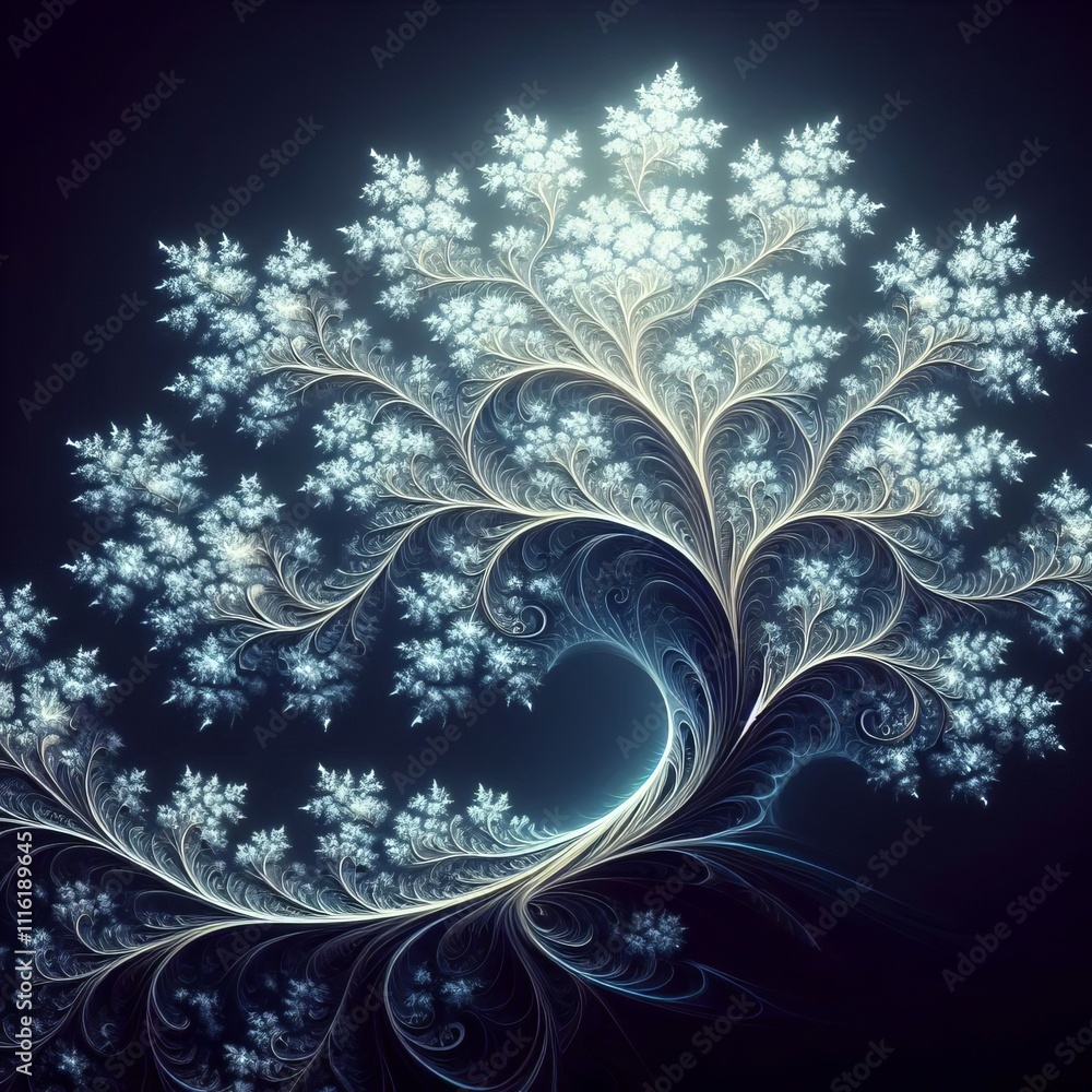 Aufkleber fractal tree a delicate branching structure symbolizing growth a