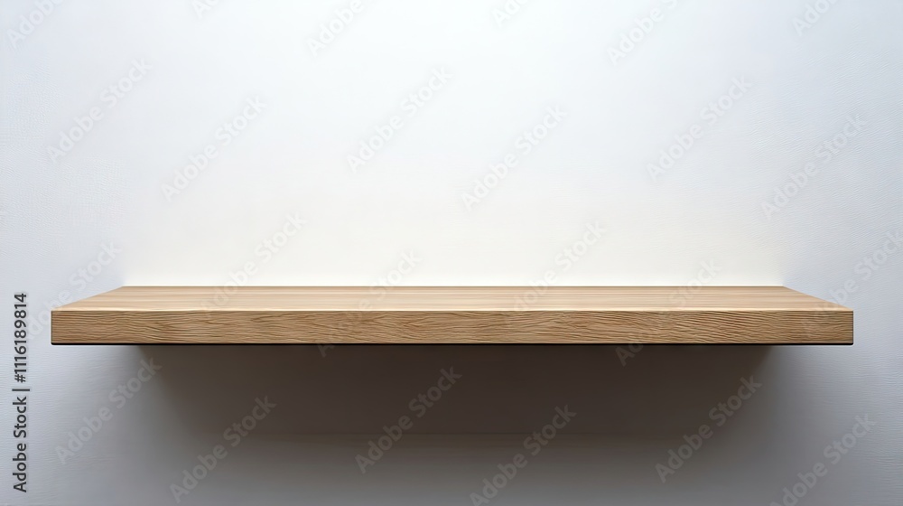 Poster empty shelf with ample simple white space, creating an open and minimalist aesthetic. the empty shel