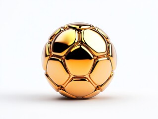 Obraz premium A golden soccer ball on a white background