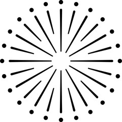 Obraz premium Vintage Sunburst Explosion Chalk Handdrawn Design Element Fireworks Black Rays