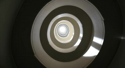 Abstract spiral staircase in monochrome tones
