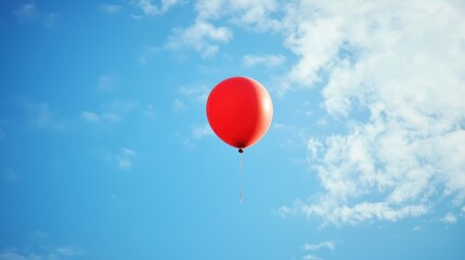 Obraz premium A balloon floating up into the sky on a calm, serene day
