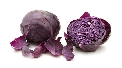 Obraz premium Red Cabbage Isolated on White Background