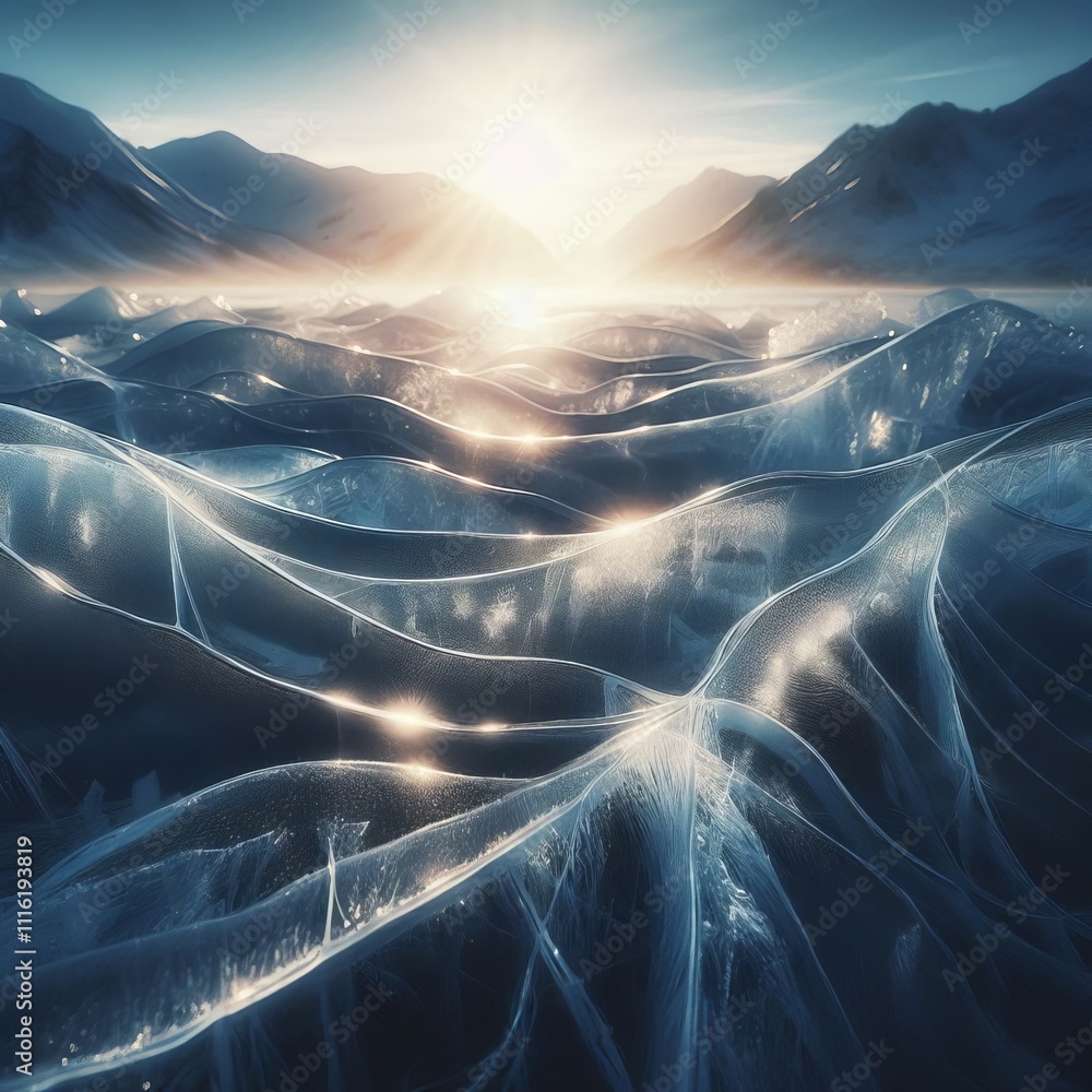 Aufkleber ice texture an image capturing the cold smooth and often fractur