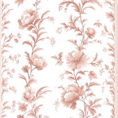 Fototapeta premium Delicate Floral Toile Pattern in Soft Tones