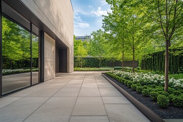 Fototapeta premium Modern Landscape Design with Geometric Patterns