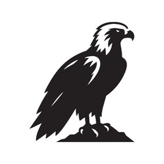 Unique eagle silhouette for artistic and print applications - Eagle black vector

