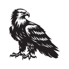 Obraz premium Captivating eagle silhouette for innovative artistic purposes - Eagle illustration - minimallest eagle vector 