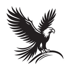 Obraz premium Eagle silhouette for creative and innovative digital applications - Eagle black vector 