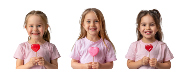 two little children with lollipops