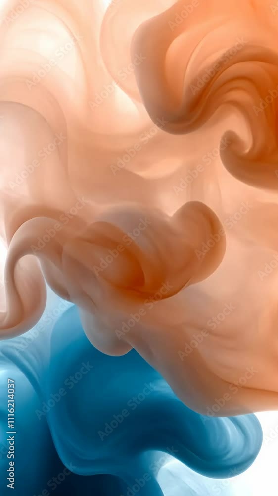 Poster mesmerizing swirl of colorful ink in water: fluid dynamics and artistic flow