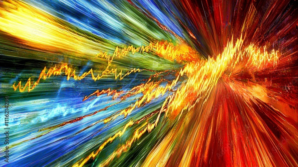 Aufkleber High-energy abstract visuals dynamic evaluation of interest rates and financial trends