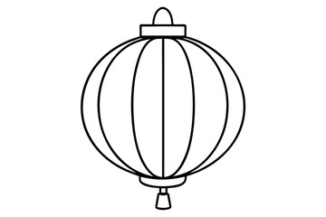 Fototapeta premium Chinese paper lantern outline icon