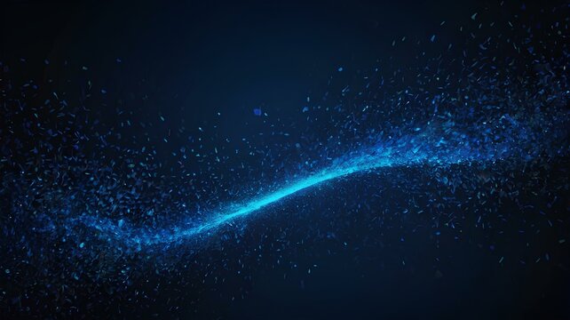 Dark Blue Glow Abstract Technology Background with Particles and Light Effects