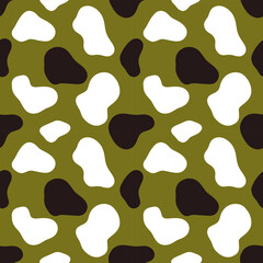  Seamless multicolored cow print vector pattern.