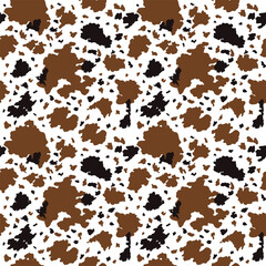  Seamless multicolored cow print vector pattern.