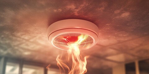 Smoke detector and fire alarm system in action, showcasing the importance of a reliable fire alarm system for ensuring safety and preventing fire hazards. The smoke detector is essential for alerting.