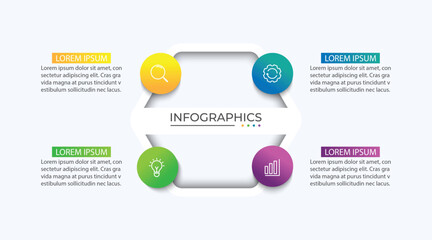 Business infographic template. 4 Step timeline journey. vector illustration