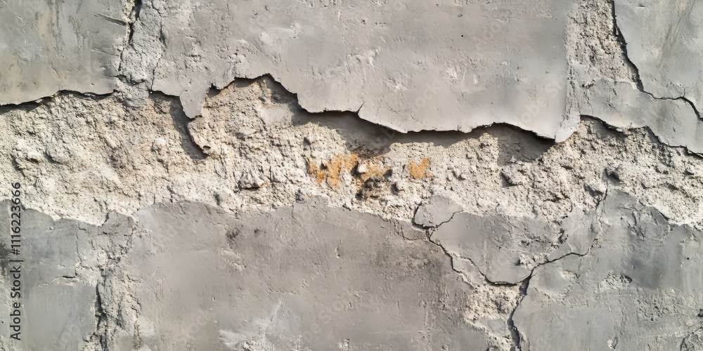 Poster rough texture features prominently in this image of an old gray wall, showcasing the unique and weat