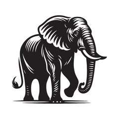 Stylish elephant silhouette for innovative creative projects - Elephant illustration - minimallest elephant vector
