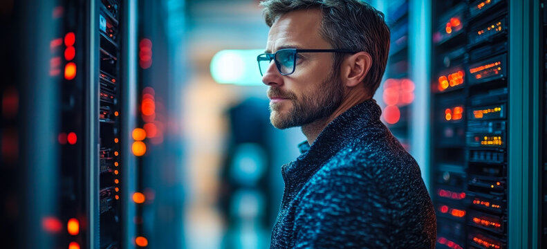 IT Asset Manager Overseeing Server Management in Data Center Environment