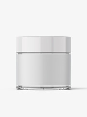 cosmetic jar with white label