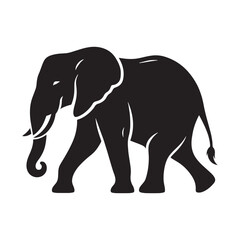 Obraz premium Detailed elephant silhouette for modern creative designs - Elephant illustration - minimallest elephant vector 