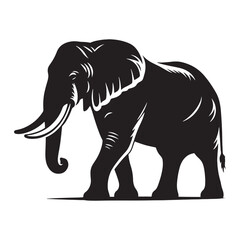 Obraz premium Bold elephant silhouette for innovative media applications - Elephant black vector 