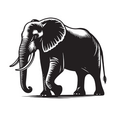 Fototapeta premium Stylish elephant silhouette for artistic and print purposes - Elephant illustration - minimallest elephant vector 