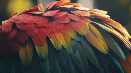 Fototapeta premium Close-up of a colorful parrot. Selective focus