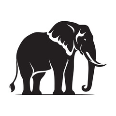 Obraz premium Elegant elephant silhouette for various creative projects - Elephant black vector 