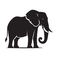 Obraz premium Creative elephant silhouette for innovative design purposes - Elephant illustration - minimallest elephant vector 