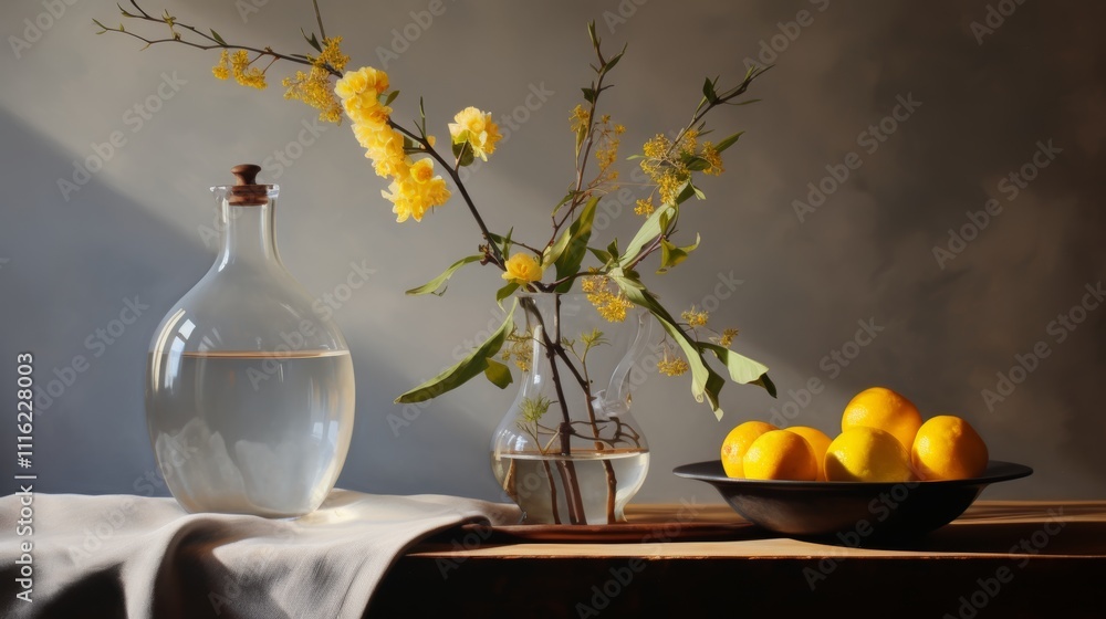 Aufkleber a feast of light and shadow yellow and grey create ambiguous shapes and forms to perceive