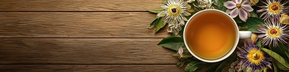 Close-up of passion tea. Selective focus