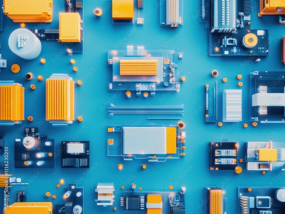 Poster multilayered supply chain systems enhancing intricate manufacturer workflows top view emphasizing co