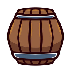 Cartoon illustration of a classic wooden barrel