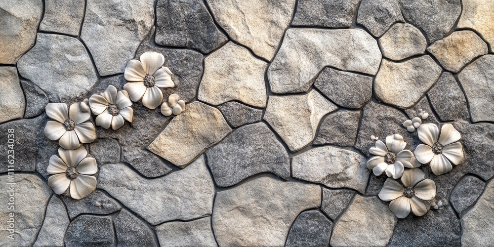 Poster pattern of decorative stone wall background showcasing intricate designs this decorative stone wall 