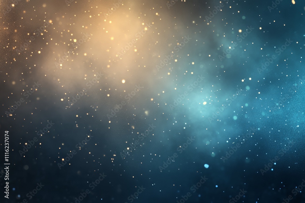 Aufkleber abstract digital background featuring a dreamy blend of golden and blue particles, creating a mystic
