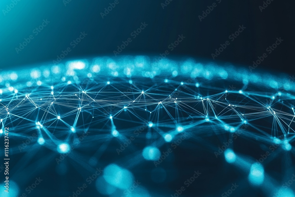 Poster abstract digital connections representing global network and data transmission in a futuristic techn