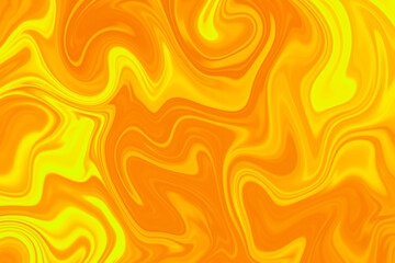 Abstract background of orange and yellow color from twirling waves. Background for design. Marble ink colorful. Can be used for background or wallpaper. Good for design or logo background or backdrop.