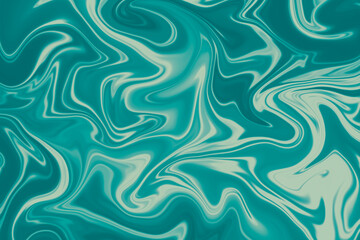 Abstract background of cyan and white color from twirling waves. Background for design. Marble ink colorful. Can be used for background or wallpaper. Good for design or logo background or backdrop.