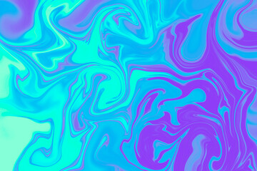 Abstract background of blue and purple color from twirling waves. Background for design. Marble ink colorful. Can be used for background or wallpaper. Good for design or logo background or backdrop.