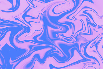 Abstract background of blue and magenta color from twirling waves. Background for design. Marble ink colorful. Can be used for background or wallpaper. Good for design or logo background or backdrop.