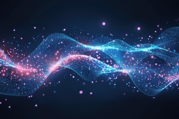 Abstract technology background with digital connections and spheres, global network concept vector illustration