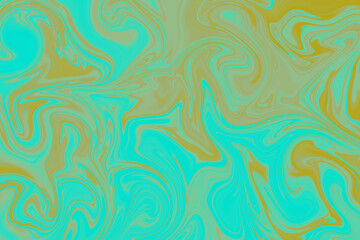 Abstract background of teal and brown color from twirling waves. Background for design. Marble ink colorful. Can be used for background or wallpaper. Good for design or logo background or backdrop.