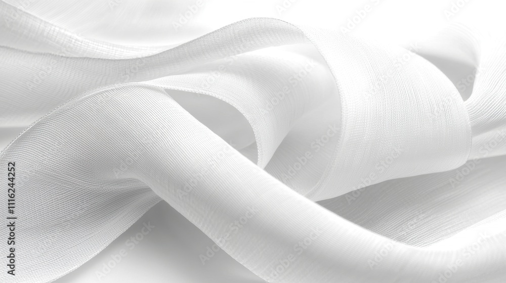 Poster soft white fabric texture with elegant drapery for background and design use
