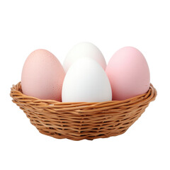 Photo of an egg basket, isolated on a transparent background.