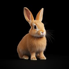 Obraz premium A cute little bunny with long ears and a fluffy coat