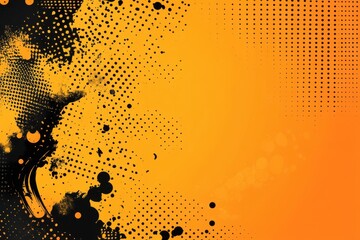 Abstract yellow comic book style background with halftone dots and rays, vintage retro sunburst design vector illustration