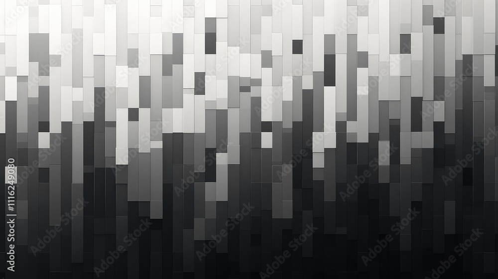 Aufkleber a gradient pixel art pattern with smooth transitions from black to gray, forming a sleek, monochroma